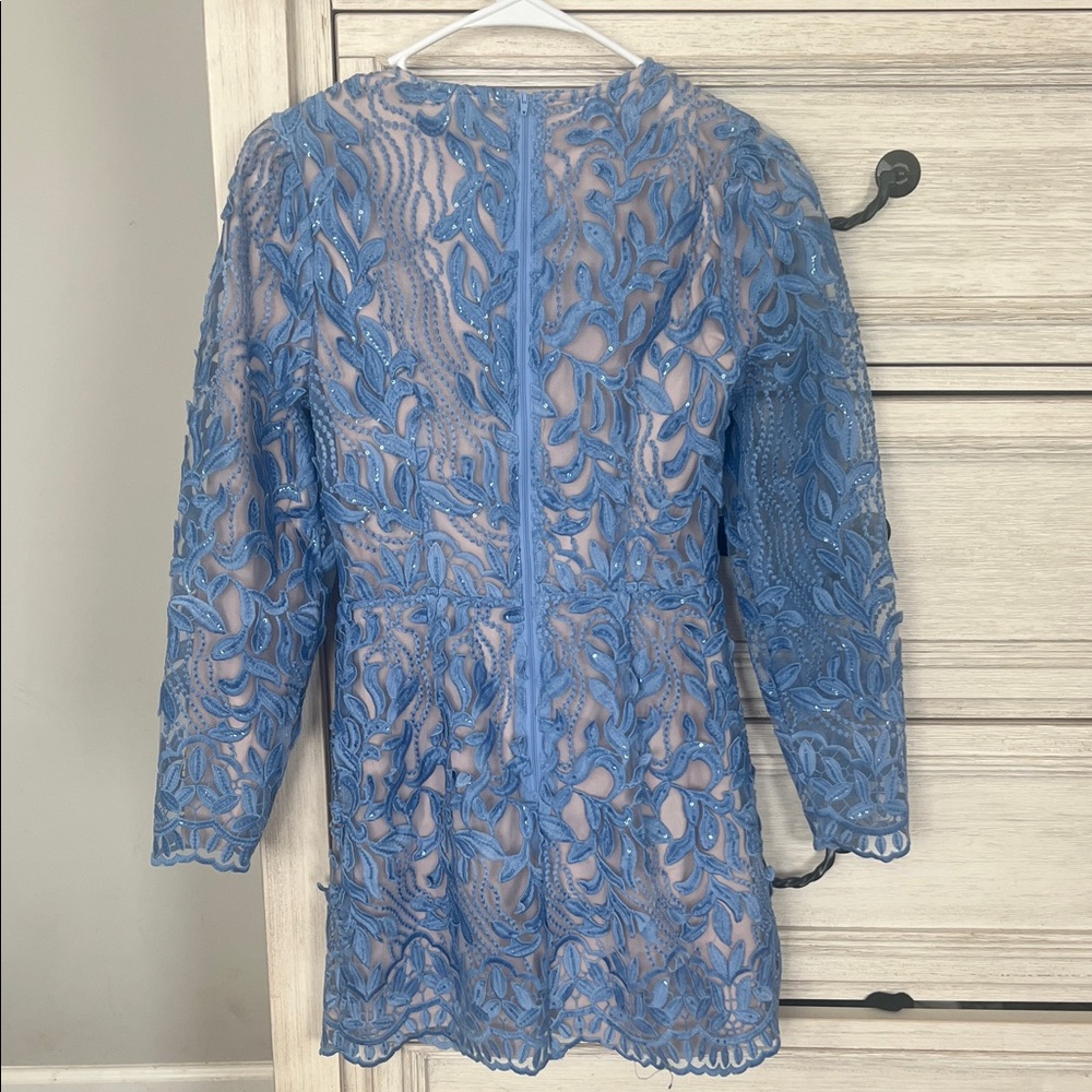 Vici Periwinkle Lace Long-Sleeve Mini Dress - Picture 5 of 6